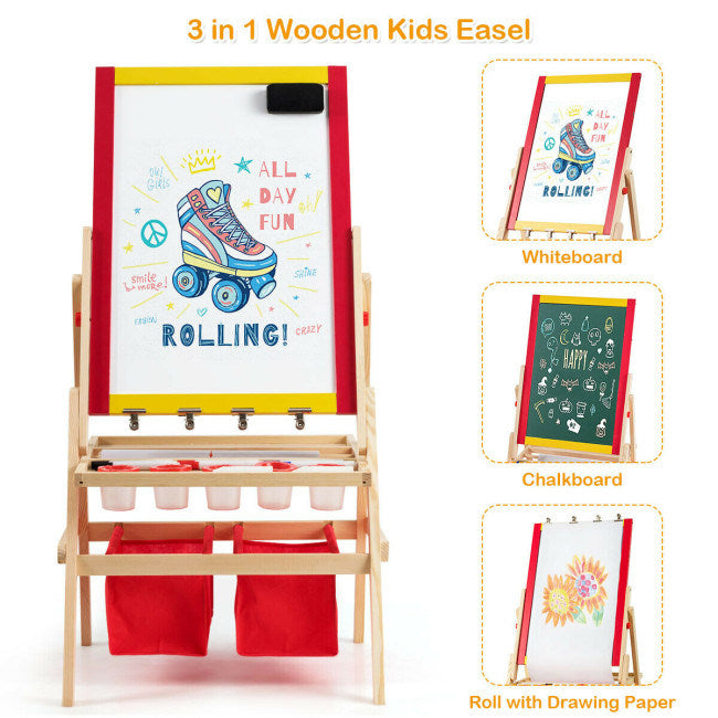 Flip-Over Double-Sided Kids Art Easel