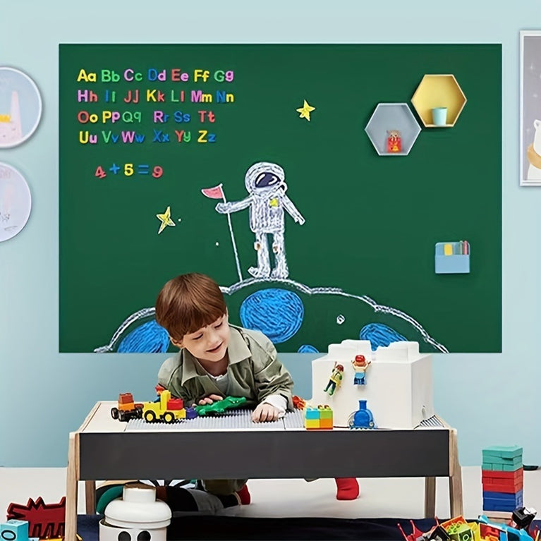 1pc Children's Teaching Graffiti Blackboard Stickers, Duty Table, Removable, Waterproof, Self-adhesive Blackboard Stickers, For Home Decoration