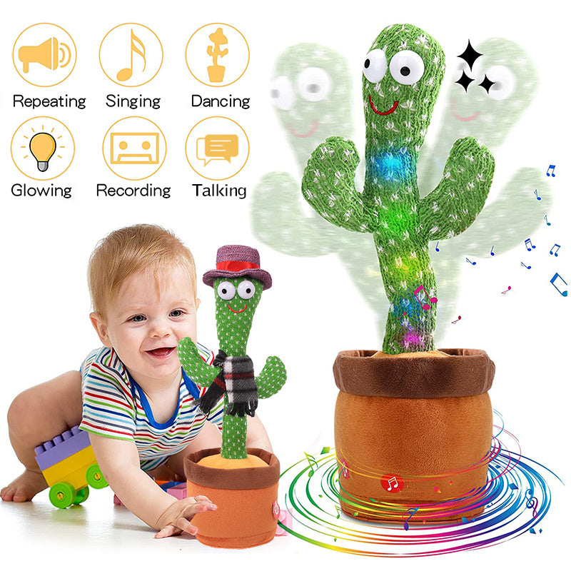 Bluetooth Dancing Cactus Repeat Talking Toy 60/120 Songs Electronic Plush Toys Singing Recording Doll Early Education for Kids