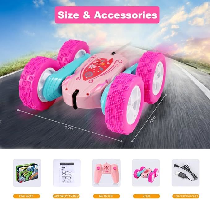 Rc Stunt Cars: Double Sided 360°Flip Rotating 4WD Race Car Toy For Outdoor & Indoor Birthday Gift