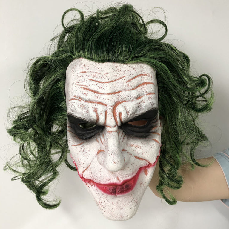 Horror Joker Mask Cosplay Scary Creepy Clown Latex Helmet Halloween Carnival Dress Up Party Costume Props