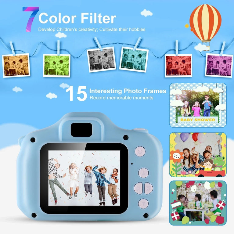 Kids Digital Camera w/ 2.0' Screen 12MP 1080P FHD Video Camera 4X Digital Zoom Games