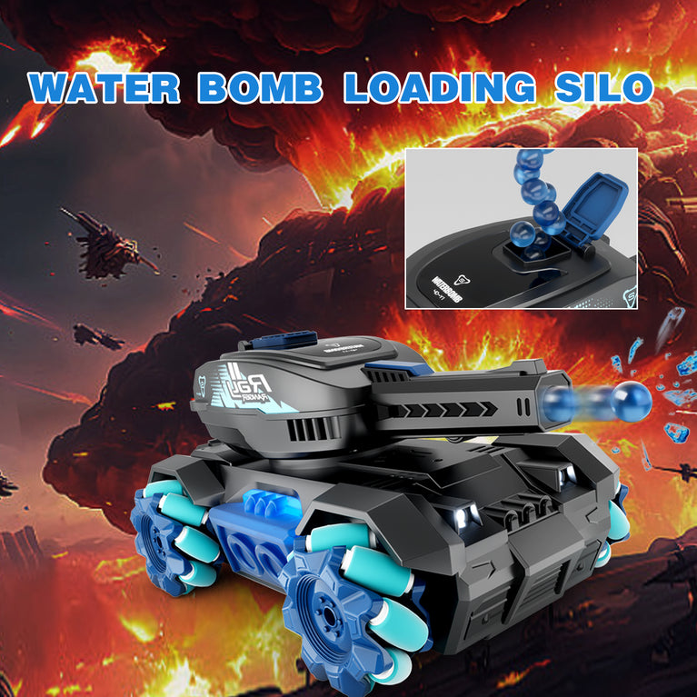 4DRC Y1 RC Crawler Scale Water Bullet Shooting Remote Control Cars,Kids 4WD Battle Stunt Car,All Terrain RC Truck with 360°Rotating,Toy Gift for Boys Girls Kids,Blue