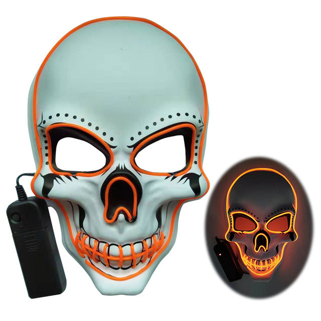 Halloween skull LED light-emitting mask Cold light atmosphere stage performance props New Year's party carnival masks