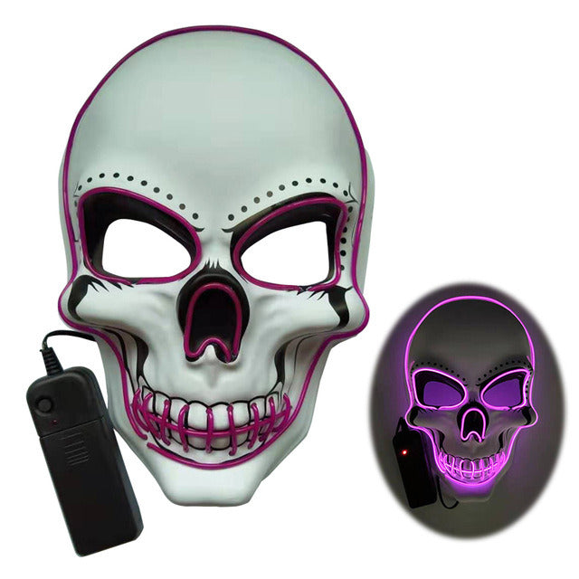 Halloween skull LED light-emitting mask Cold light atmosphere stage performance props New Year's party carnival masks