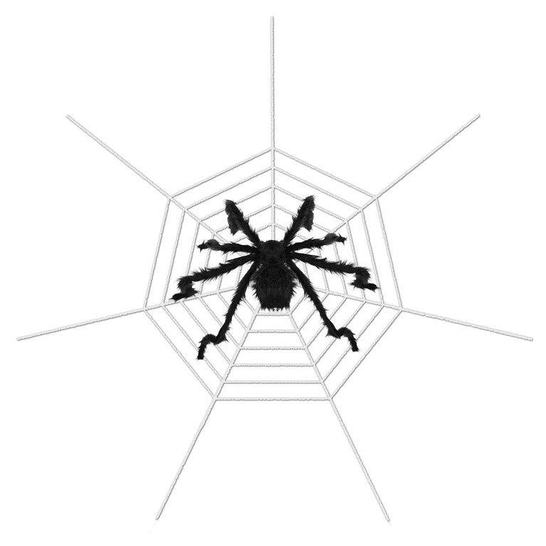 Halloween Decorations Spider Outdoor 49inch Halloween Spider with 126 inch Tarantula Mega Spider Web