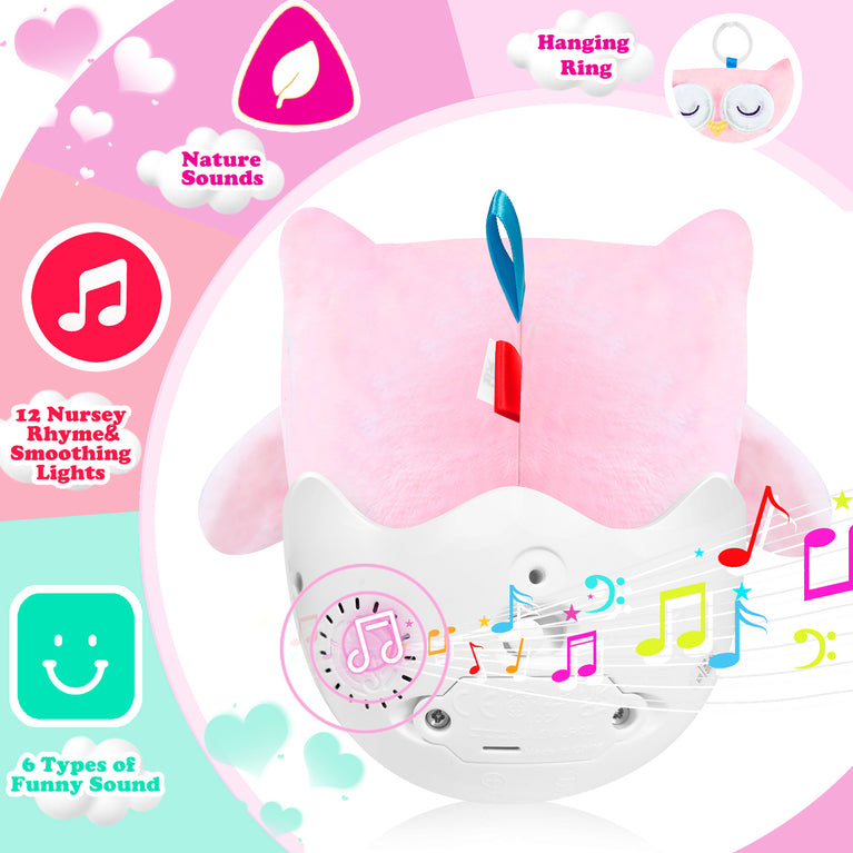 Baby Stuffed Rocking Musical Toy - Baby Tummy Time Toy 6-12 Months Old Girls 6 7 8 9 12 18-24 Months Singing Light Plush Learning Educational Roly Birthday Gift