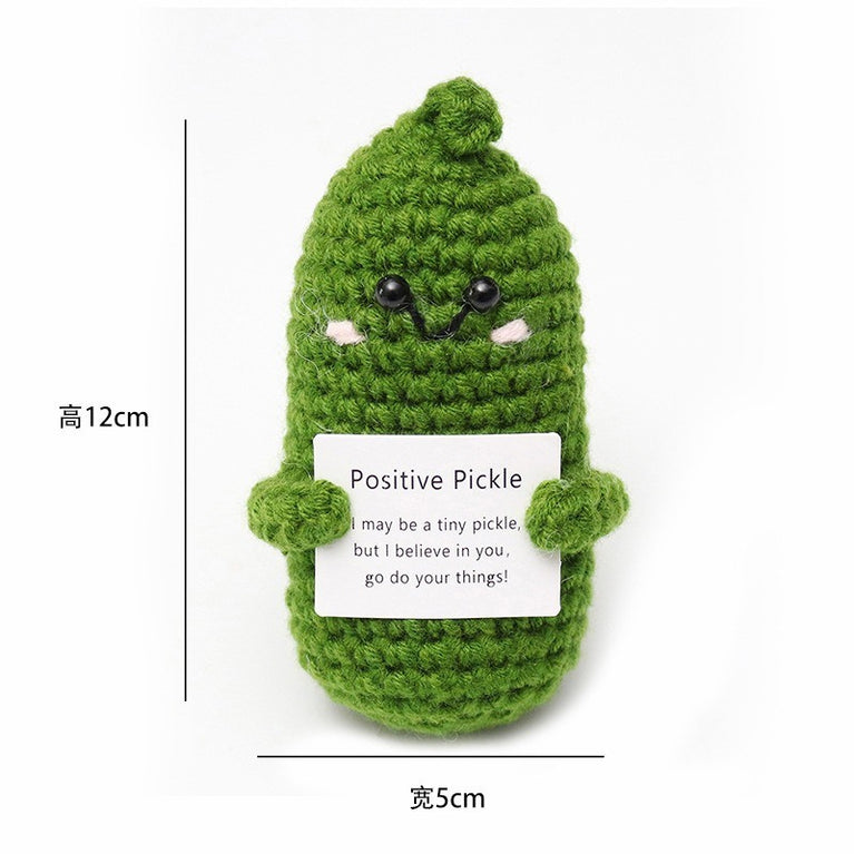 Positive Energy Potato Mini Handmade Plush Knitted Doll With Card Stress Relieving Knitted Doll Home Decoration Cross-border Hot-selling Funny Dolls, Handmade DIY Wool Crochet Keychain Pendants