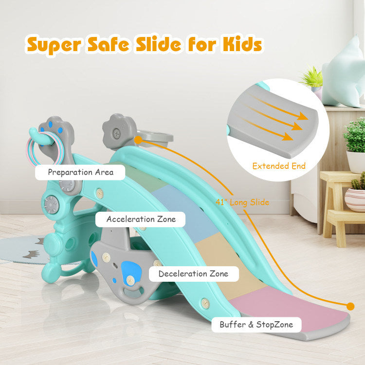 4-in-1 Rocking Horse and Slide Set for Kids