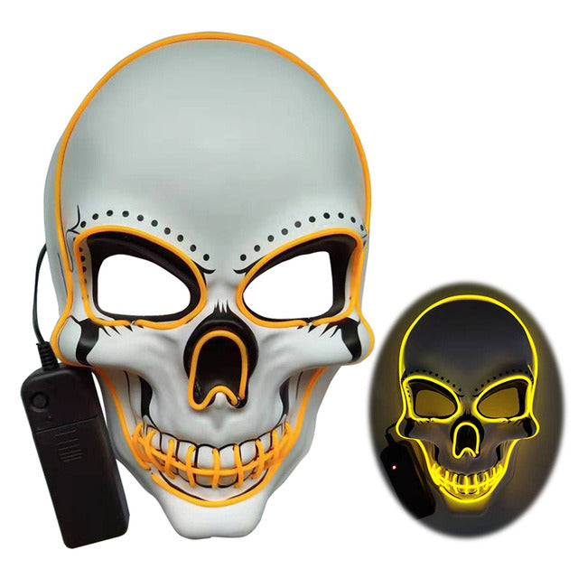 Halloween skull LED light-emitting mask Cold light atmosphere stage performance props New Year's party carnival masks