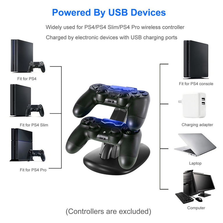 Charging Dock Station Dual Micro USB Charger Stand For PS4 Pro/PS4 Slim Gamepad Controller Handle Charging Station