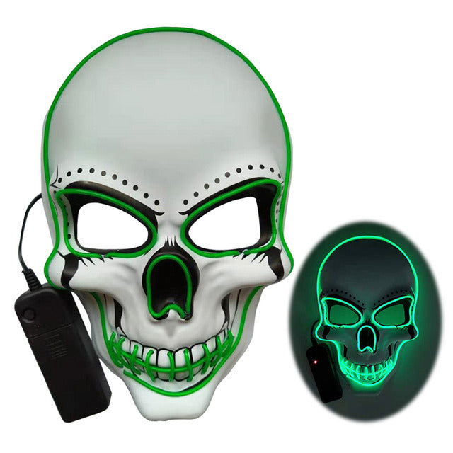 Halloween skull LED light-emitting mask Cold light atmosphere stage performance props New Year's party carnival masks