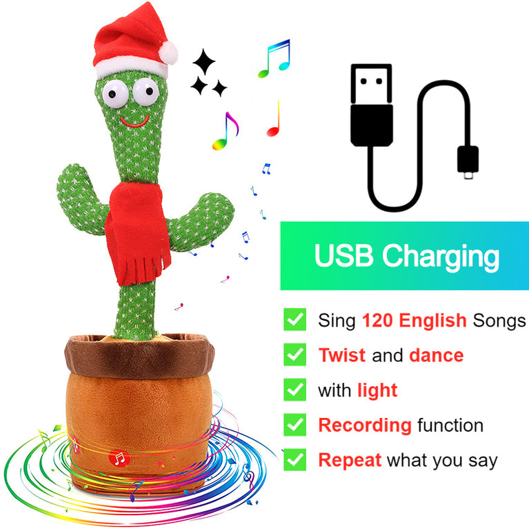 Bluetooth Dancing Cactus Repeat Talking Toy 60/120 Songs Electronic Plush Toys Singing Recording Doll Early Education for Kids