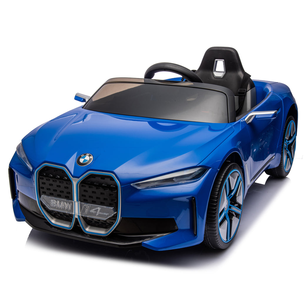 Licensed BMW I4,12v Kids ride on car 2.4G W/Parents Remote Control,electric car for kids,Three speed adjustable,Power display, USB,MP3 ,Bluetooth,LED light,Two-point safety belt,story