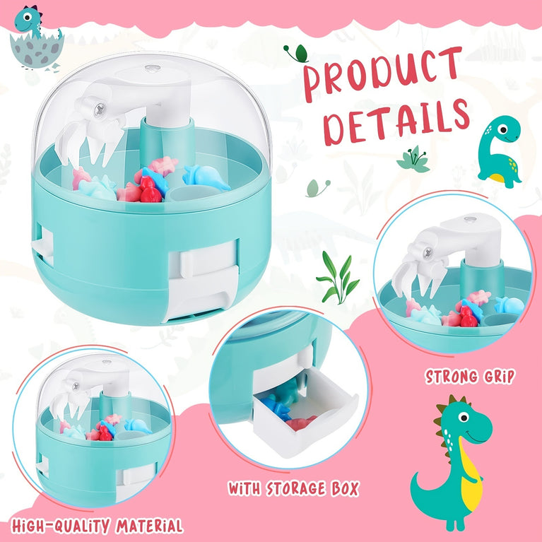 Mini Claw Machine For Kids -Mini Dinosaur Figures Claw Machine Prizes Toy Grabber Mini Arcade Game Miniature Novelty Toys Birthday Gifts For 3+ Year Old Boys & Girls(4 Color)