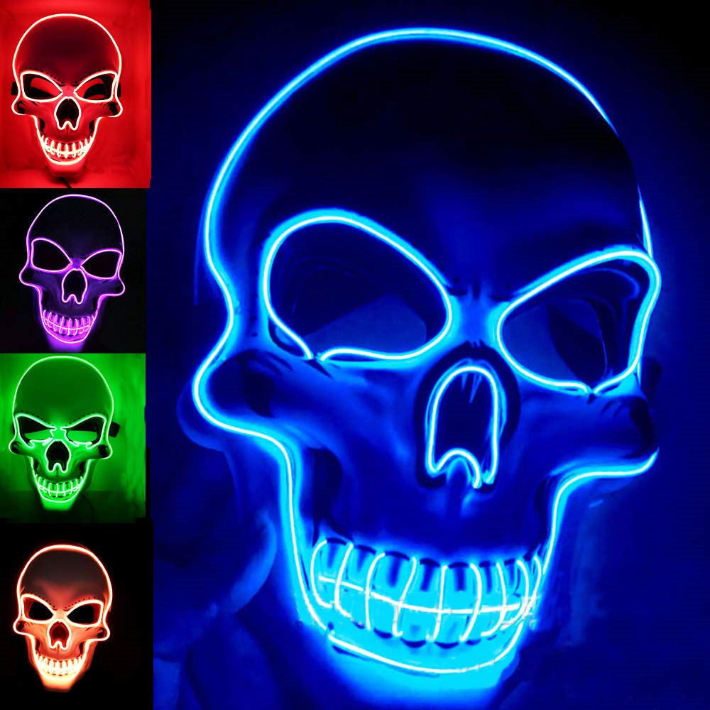 Halloween Mask LED Light up Costumes Scary Mask for Party Supplies