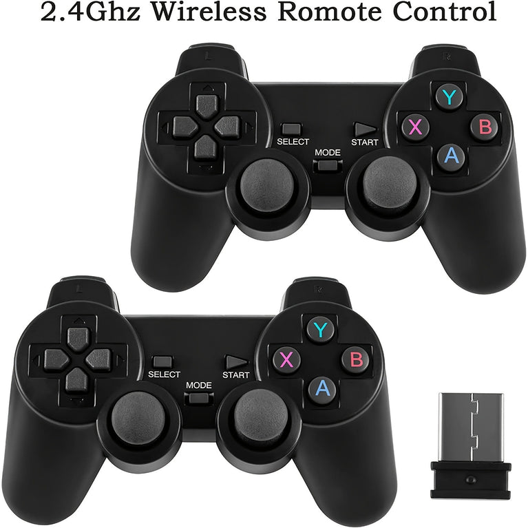 Wireless Retro Game Console; Plug & Play Video TV Game Stick With 10000+ Games Built-in; 64G; 9 Emulators; 4K HDMI Output For TV With Dual 2.4G Wireless Controllers