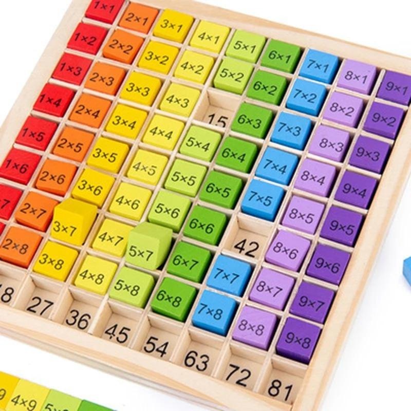 Montessori Educational Wooden Math Toys For Kids Children Baby; 99 Multiplication Table Math Arithmetic Teaching Aids