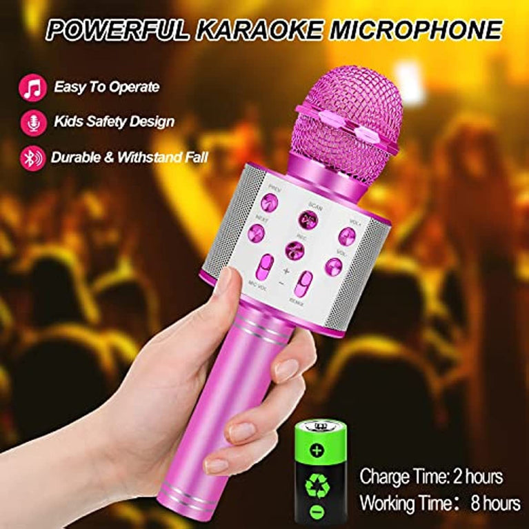 Kids Toys for 3-14 Year Old Girls and Boys Gifts; Karaoke Microphone Machine for Kids Toddler Toys Age 4-12; Christmas Birthday Valentine Gifts for 5 6 7 8 9 10 Year Old Teens kids