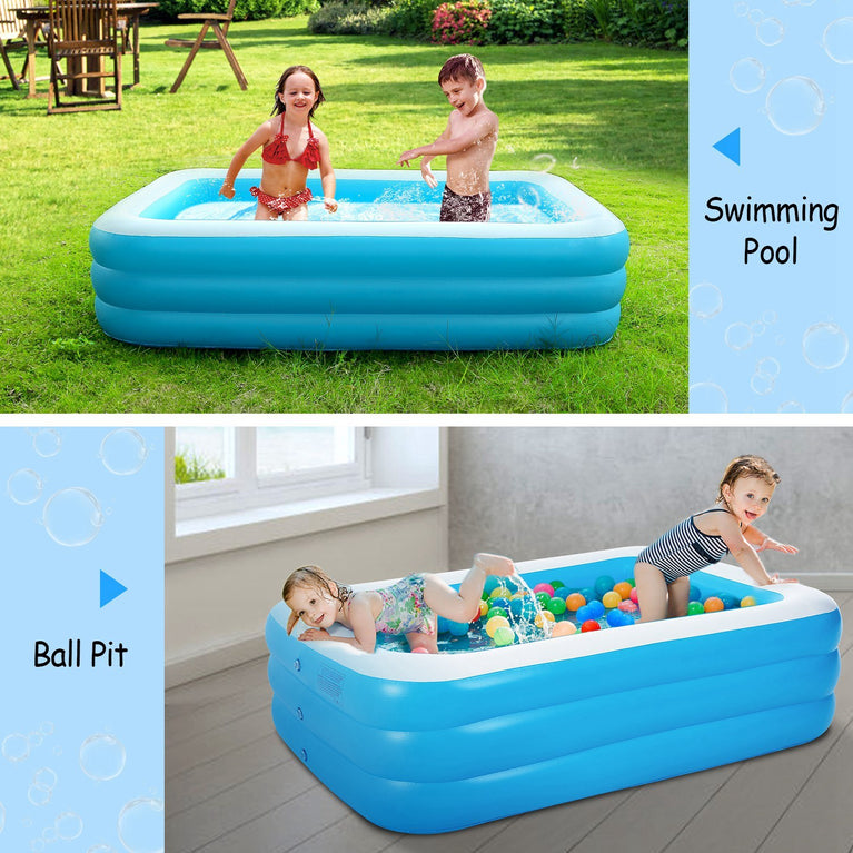 103x69x24in Inflatable Swimming Pools Family Swim Play Center Pool Blow up Kiddie Pool