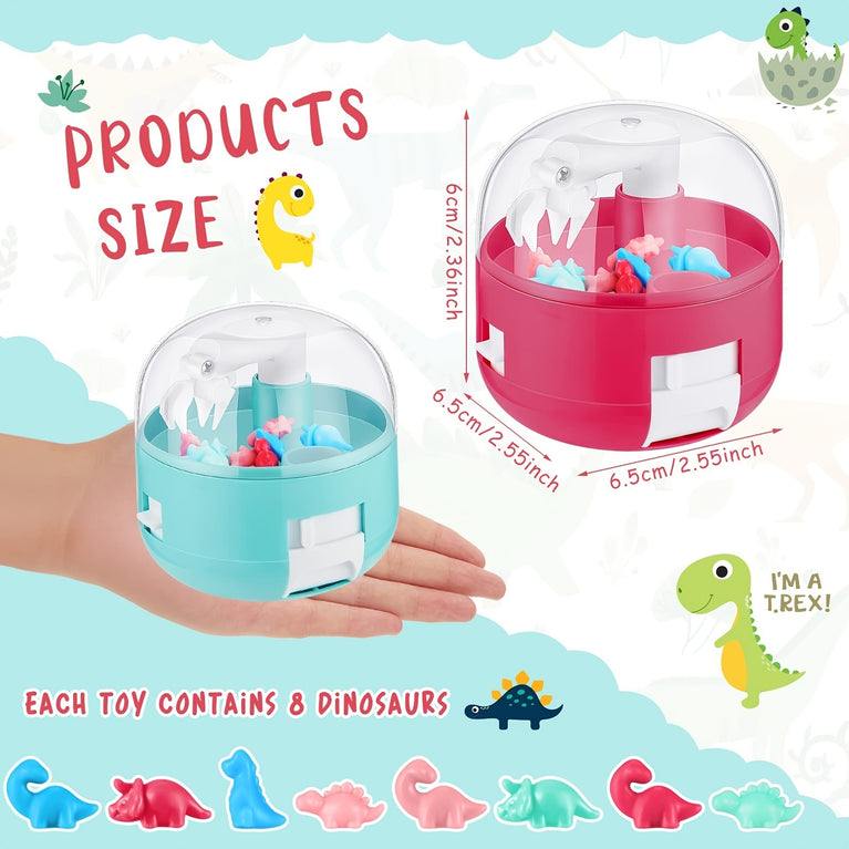 Mini Claw Machine For Kids -Mini Dinosaur Figures Claw Machine Prizes Toy Grabber Mini Arcade Game Miniature Novelty Toys Birthday Gifts For 3+ Year Old Boys & Girls(4 Color)