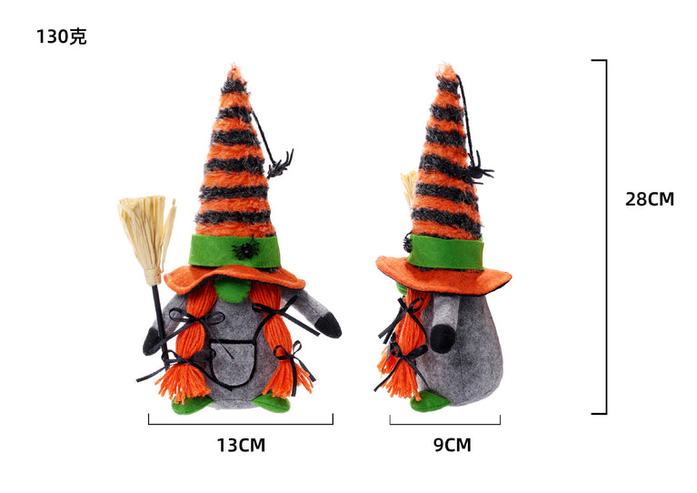 Halloween Broom Faceless Doll Dwarf Spider Green Ghost Christmas Goblin Doll Ornaments