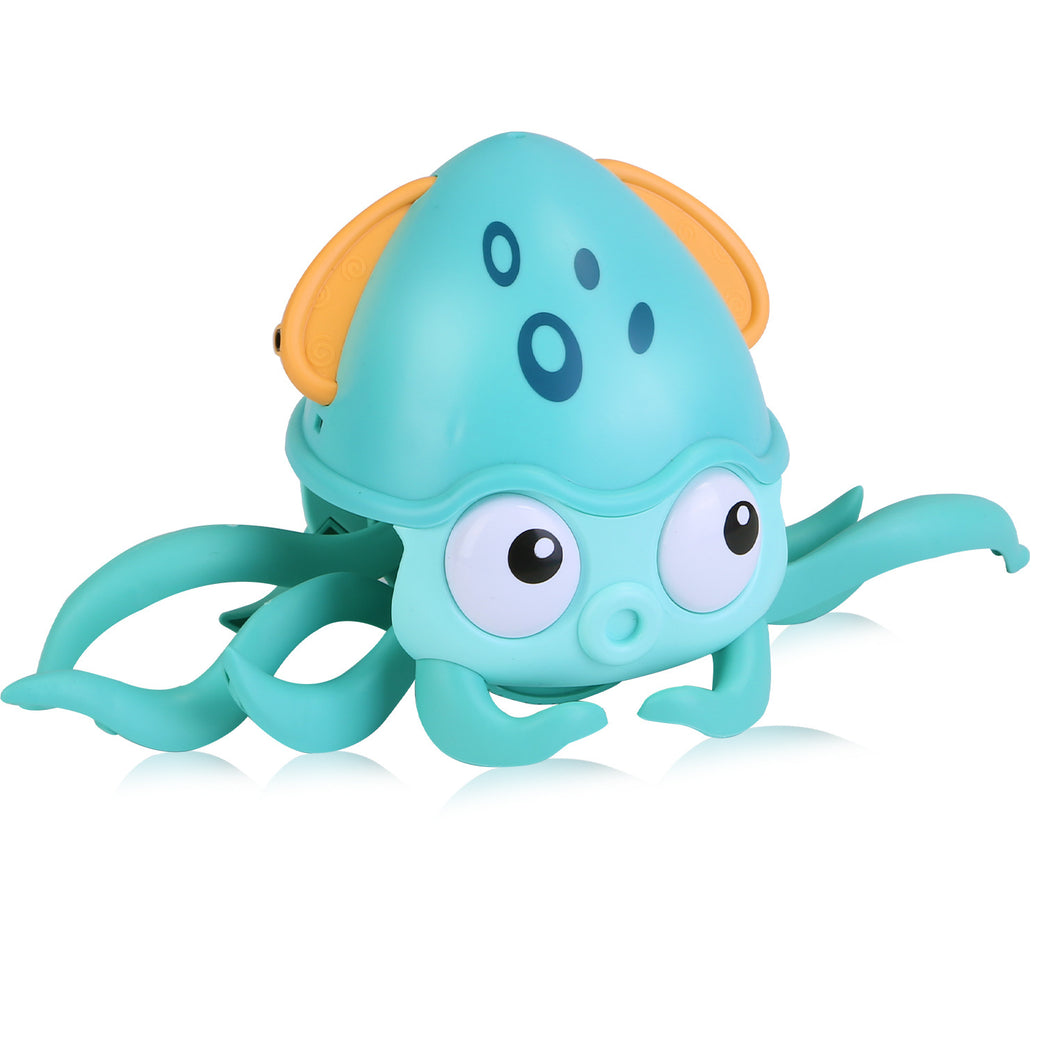 Rechargeable Baby Crawling Octopus Toy with Music LED Lighting Children Electric Moving Walking Kid Toy Obstacle Avoidance Function Suit for Kids Over 4 Year Old