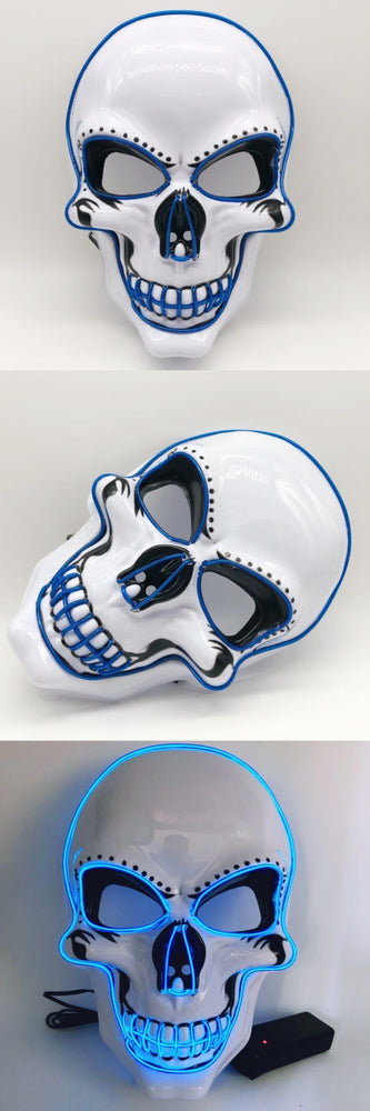 Halloween skull LED light-emitting mask Cold light atmosphere stage performance props New Year's party carnival masks