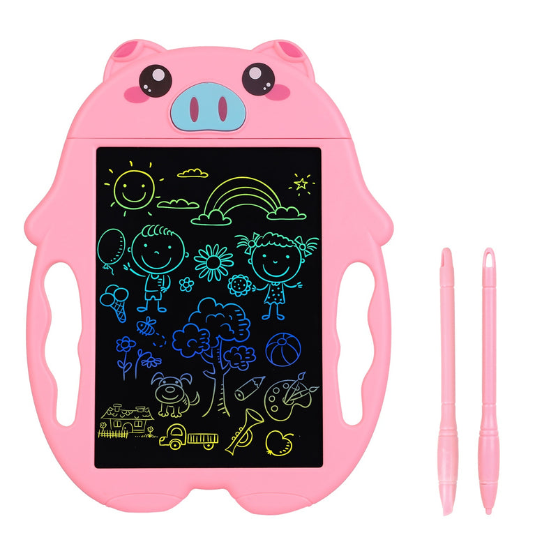 8.5in LCD Writing Tablet Electronic Colorful Graphic Doodle Board Kid Educational Learning Mini Drawing Pad with Lock Switch 2 Stylus Pens 2 Handles for Kids  Above 3  Years