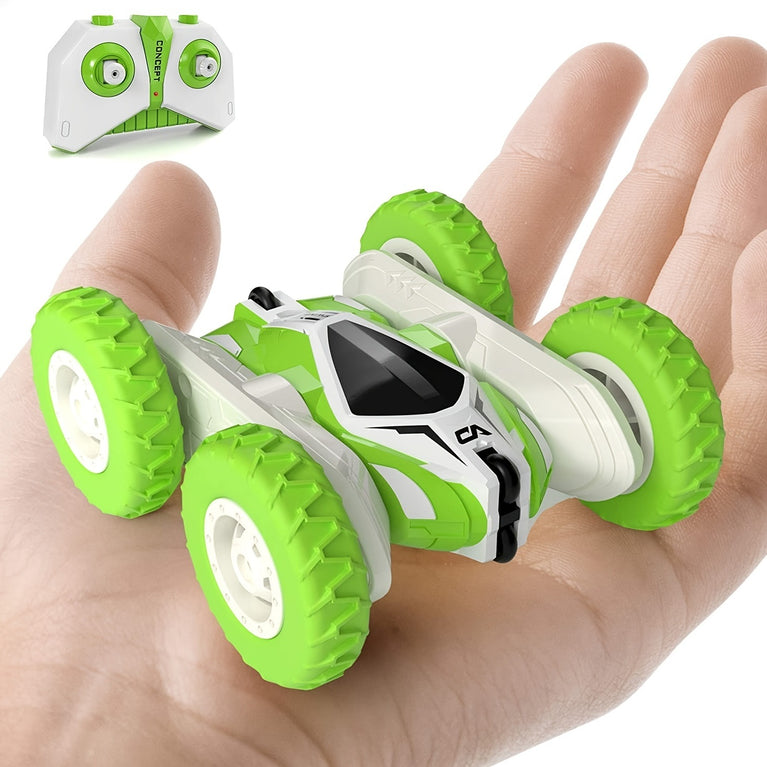 Remote Control Flip Stunt Car(Green); 4WD 2.4Ghz Remote Control Toys; Double Sided Flips 360°Rotating RC Stunt Car; Toy For 5 6 7 8 Year Old Boys Girls