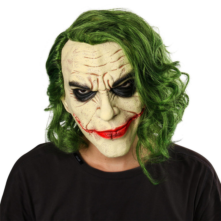 Horror Joker Mask Cosplay Scary Creepy Clown Latex Helmet Halloween Carnival Dress Up Party Costume Props