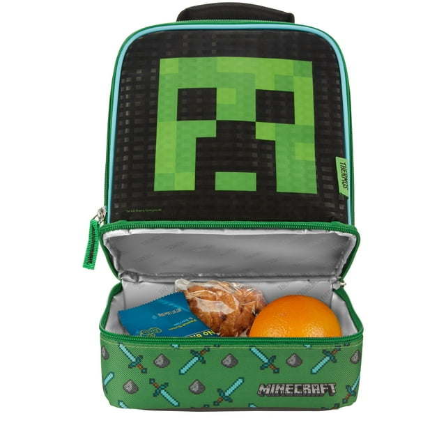 Thermos Reusable Dual Compartment Lunch Box, Minecraft