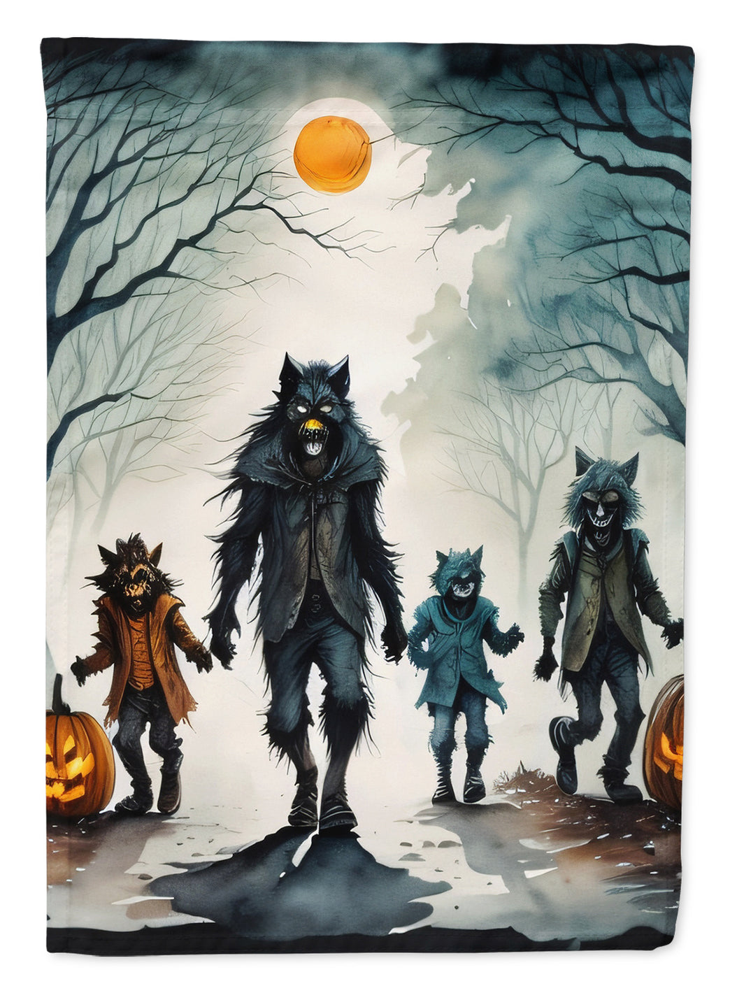 Werewolves Spooky Halloween Garden Flag Mailbox Flag Decorative Yard Flag Banner Outside Patio Artwork Yard Flower Beds, Garden Size, Multicolor