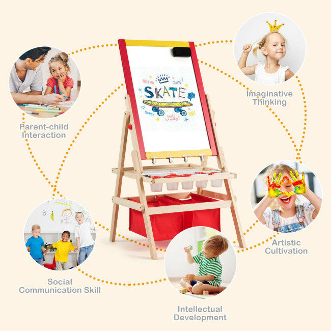 Flip-Over Double-Sided Kids Art Easel