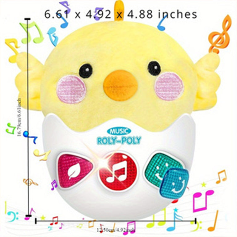 Baby Stuffed Rocking Musical Toy - Baby Tummy Time Toy 6-12 Months Old Girls 6 7 8 9 12 18-24 Months Singing Light Plush Learning Educational Roly Birthday Gift