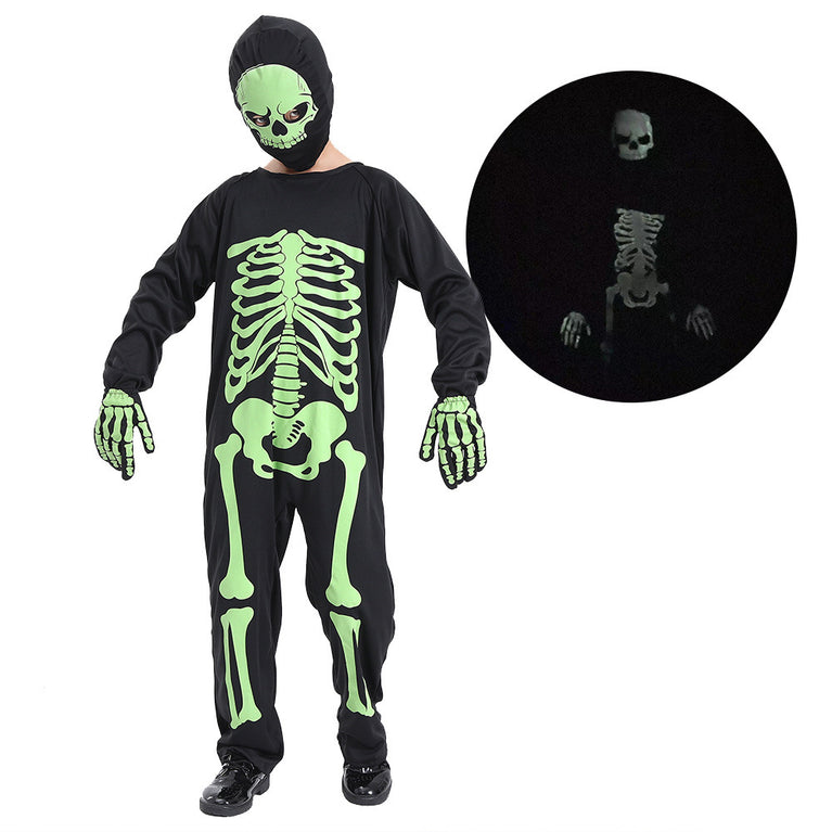 Glow in The Dark X-Ray Skeleton Costume Jumpsuit for Kids