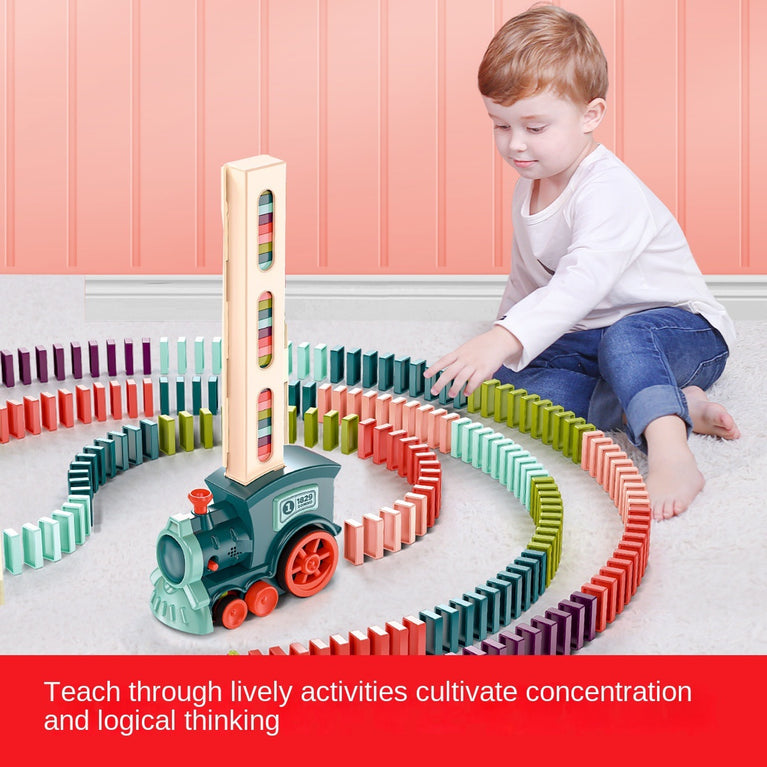 Dominoes Fun Automatic Delivery Electric Train Educational Children's Toy