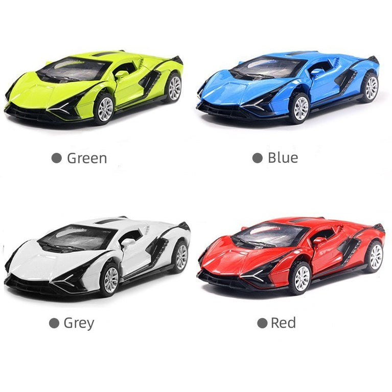 1:36 Green Sian Car Diecast Alloy Sports Car Model Super Racing Lifting Tail Hot Metal Car Wheel Pull Back For Children Gifts