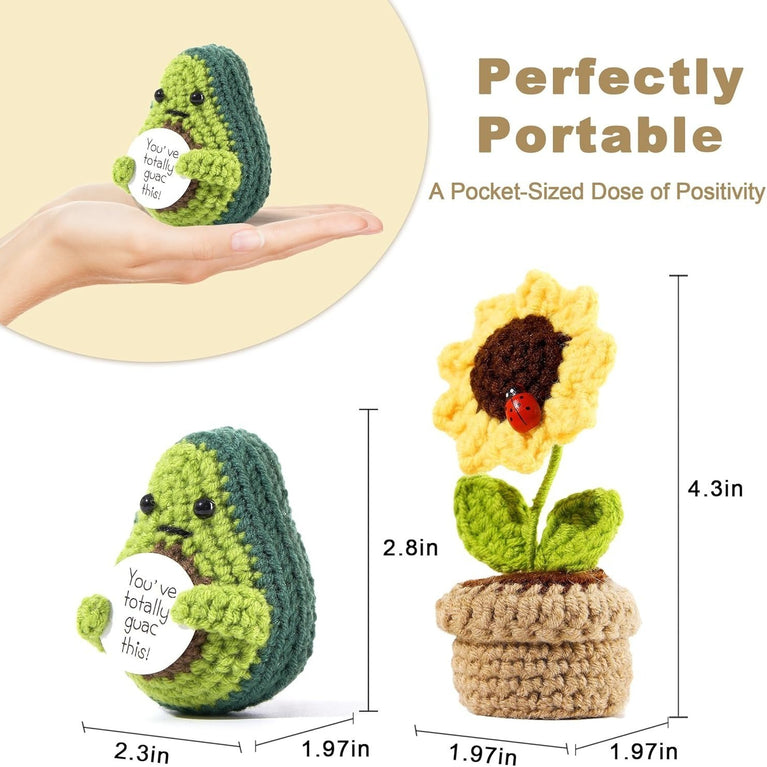 Positive Energy Potato Mini Handmade Plush Knitted Doll With Card Stress Relieving Knitted Doll Home Decoration Cross-border Hot-selling Funny Dolls, Handmade DIY Wool Crochet Keychain Pendants