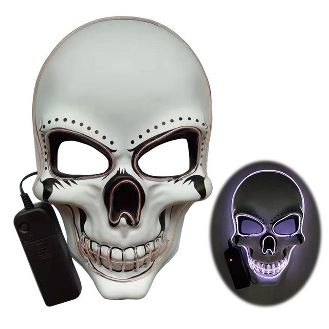 Halloween skull LED light-emitting mask Cold light atmosphere stage performance props New Year's party carnival masks