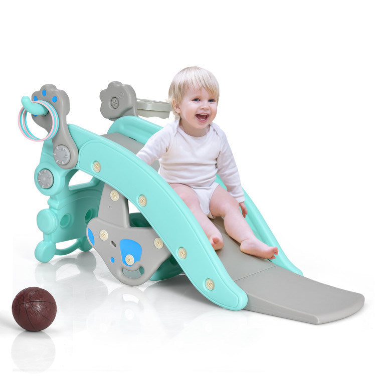 4-in-1 Rocking Horse and Slide Set for Kids