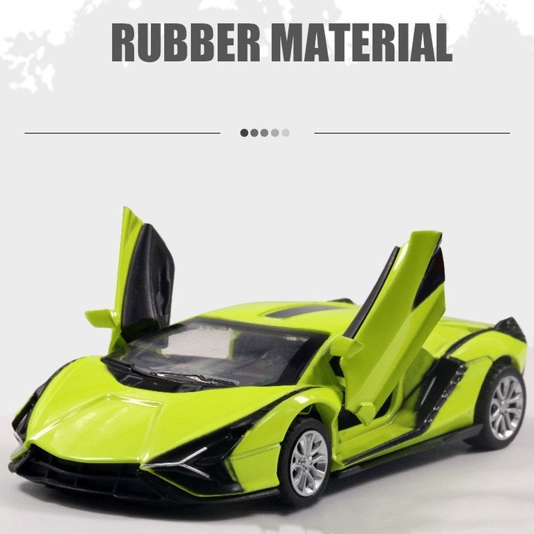 1:36 Green Sian Car Diecast Alloy Sports Car Model Super Racing Lifting Tail Hot Metal Car Wheel Pull Back For Children Gifts