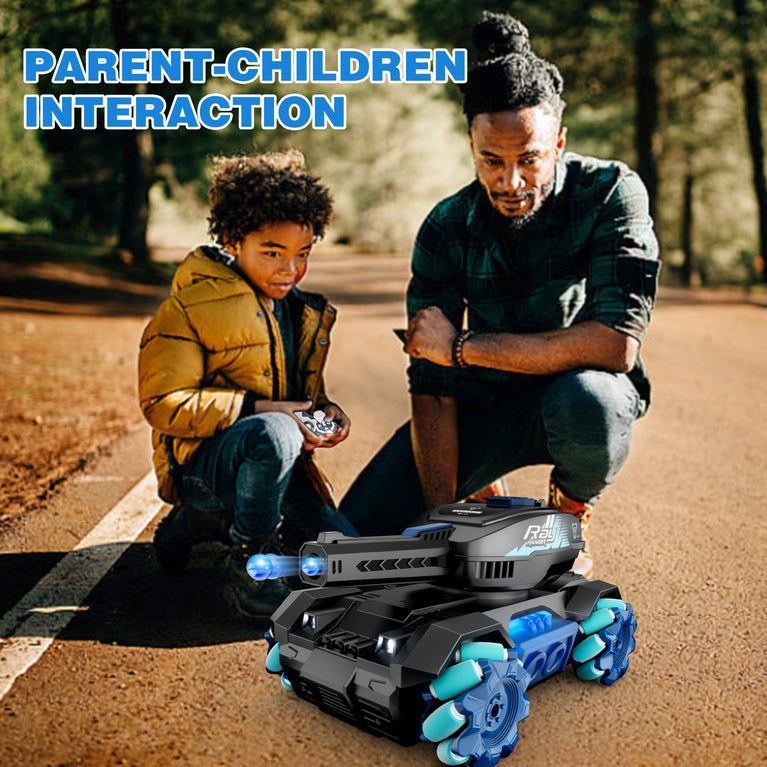 4DRC Y1 RC Crawler Scale Water Bullet Shooting Remote Control Cars,Kids 4WD Battle Stunt Car,All Terrain RC Truck with 360°Rotating,Toy Gift for Boys Girls Kids,Blue